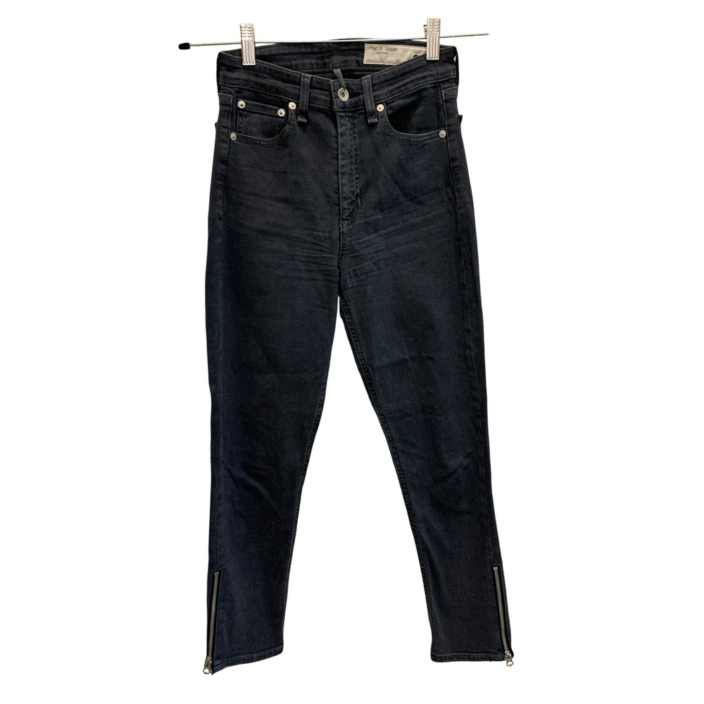 Rag & Bone Cate Skinny Jeans Womens 25 Minna Gray Ankle Zip Stretch Denim